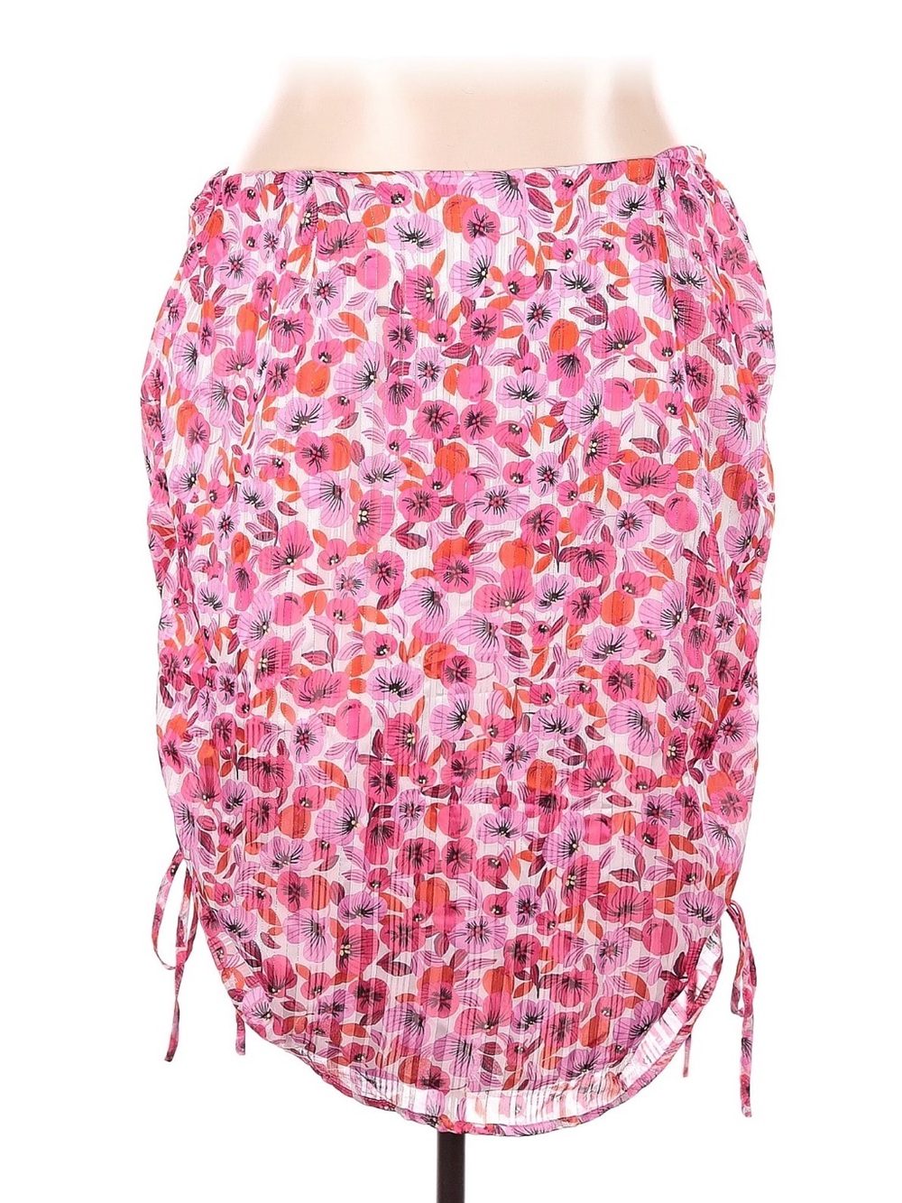 Nasty gal Floral Pink Drawstring Skirt